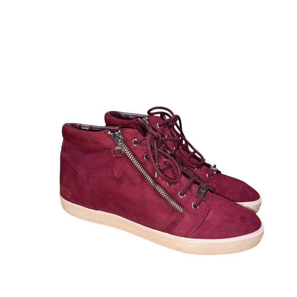RLL Ralph Lauren REACE Red Suede High Top Sneakers Size: 8.5B Women's